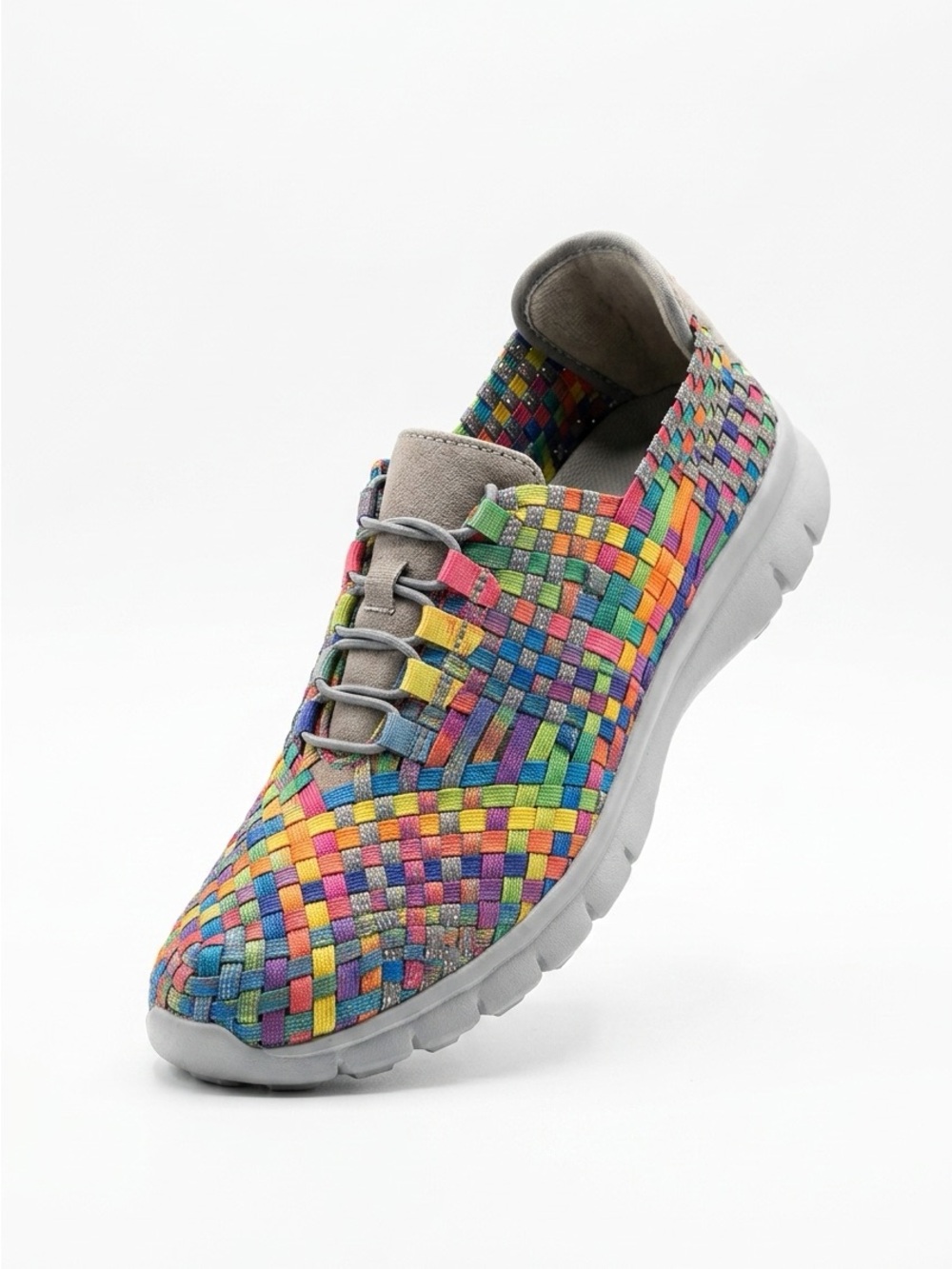 New-bernie mev. Rainbow Woven Slip-Ons with Gray Trim - Picture 4 of 4